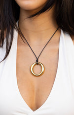 Brinley Gold and Black Pendant Necklace Image