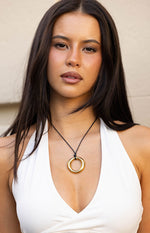 Brinley Gold and Black Pendant Necklace Image