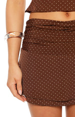 Briony Brown Polka Dot Mini Skirt Image