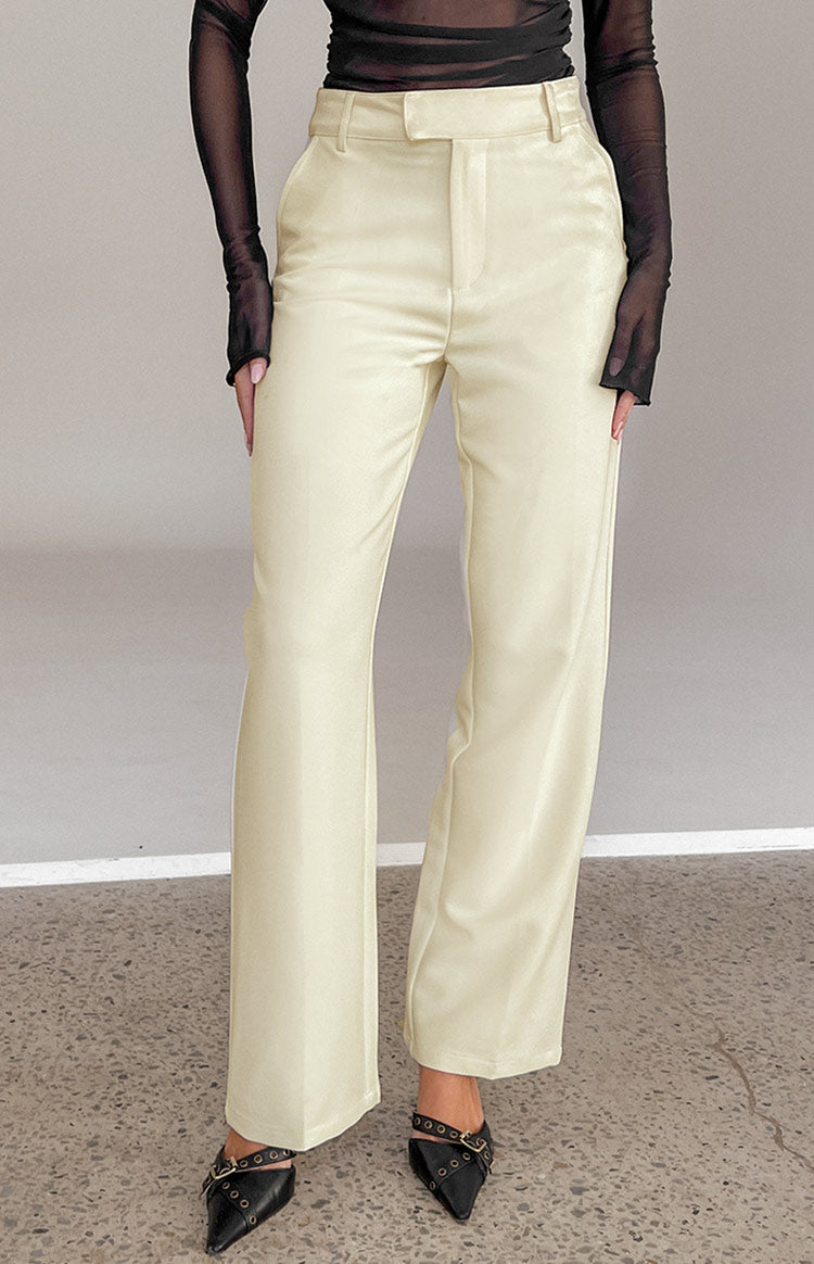 Cabo Grey Straight Leg High Waisted Tailored Pant