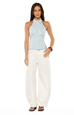 Caelan Blue Button Up Top Image