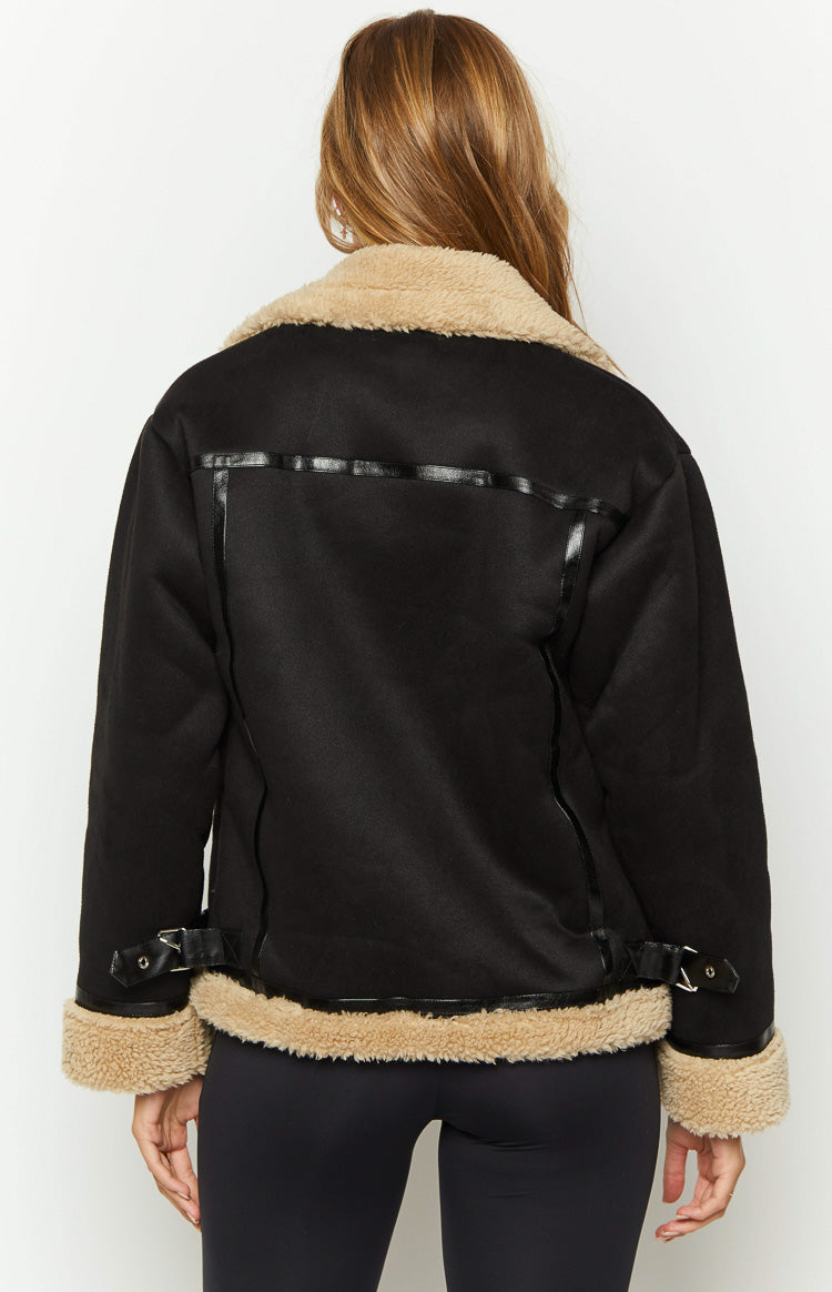 Fur lined aviator jacket deals