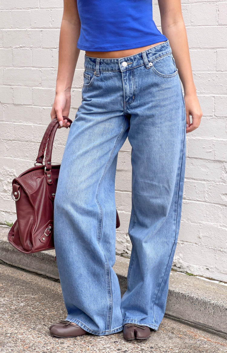 Carrie Blue Mid Wash Low Rise Jeans