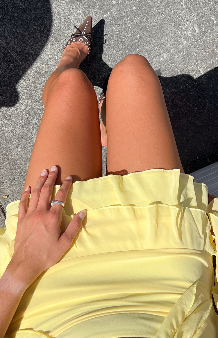 Caspian Yellow Chiffon Mini Skirt Image