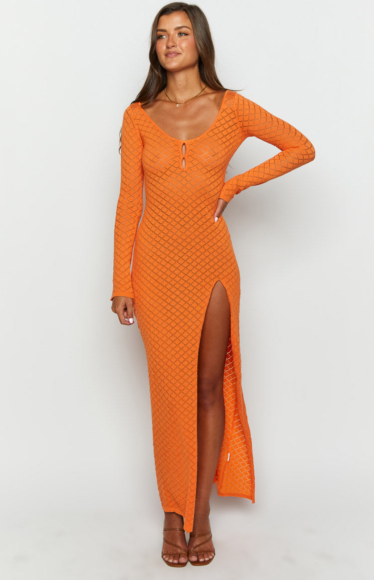 Celine Orange Knit Maxi Dress Image
