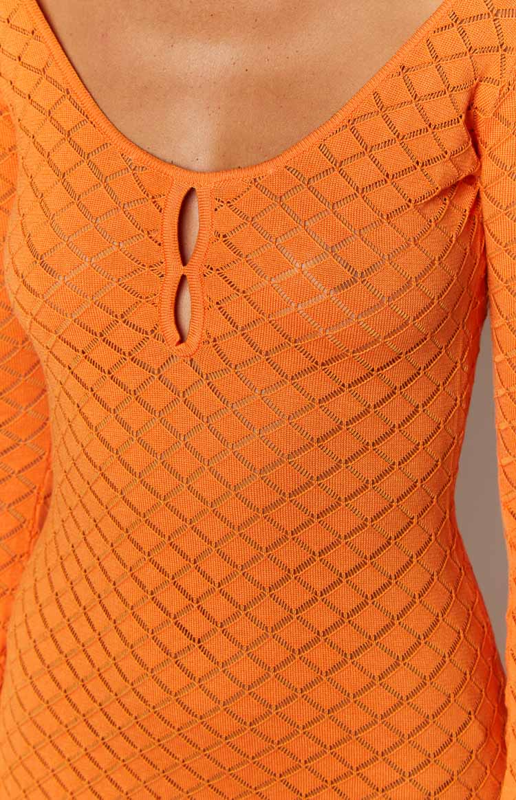 Celine Orange Knit Maxi Dress Image