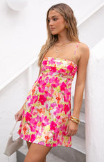 Chantell Yellow Floral Pop Mini Dress Image