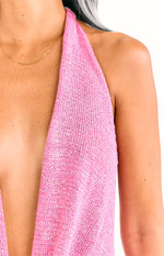 Charlette Pink Knit Maxi Dress Image