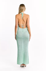 Charlette Green Cowl Neck Maxi Dress Image