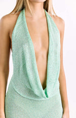 Charlette Green Cowl Neck Maxi Dress Image