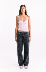 Charli Black Low Waist Baggy Leg Jeans Image