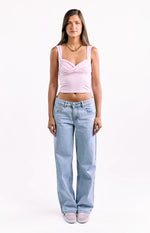 Charli Light Wash Low Waist Baggy Leg Jeans Image