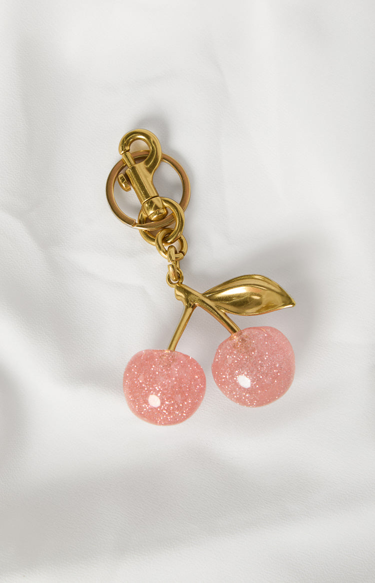 Sparkly Heart Keychain With Rhinestones – Dusky Pink Key Ring For Women