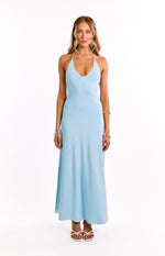Chevelle Light Blue Halter Maxi Dress Image