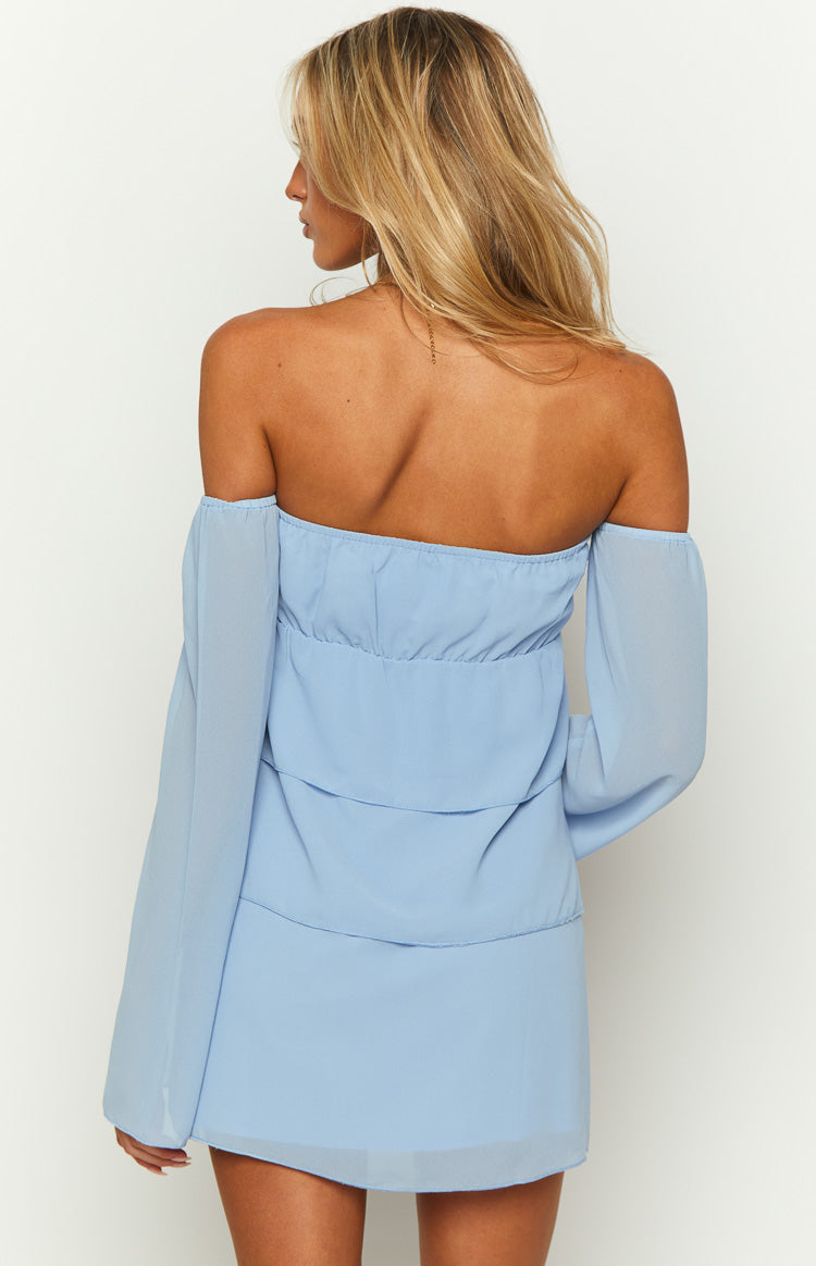 Cindee Blue Off Shoulder Mini Dress Image