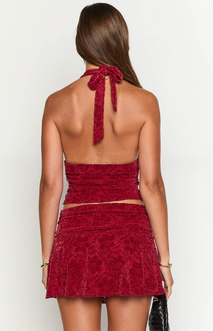 Clancy Rope Top Clancy Red Velvet Crop Top | Beginning Boutique AU