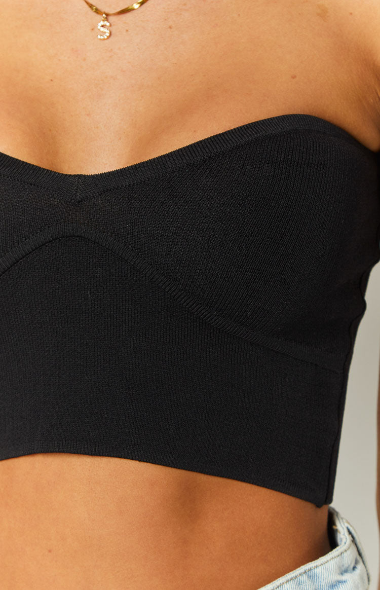 Clover Black Knit Corset Top – Beginning Boutique