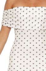 Cole White Polka Mesh Maxi Dress Image