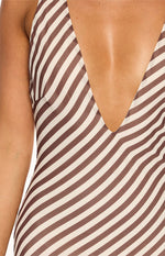 Cornell Brown Stripe Maxi Dress Image