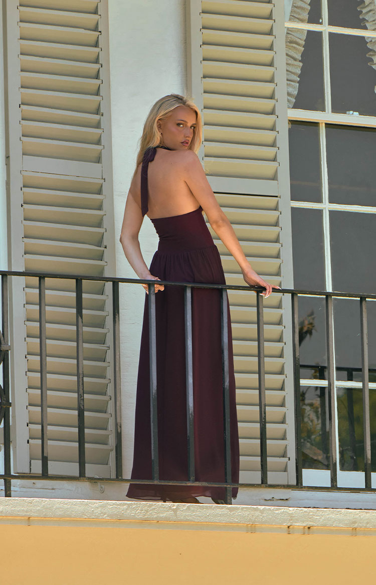 Cosette Burgundy Maxi Dress Image