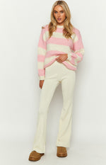 Cotton Candy Pink Stripe Knit Jumper Image