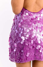 Cyrus Purple Sequin Mini Dress Image