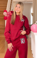 Dania Burgundy Leopard Star Track Pants Image