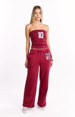 Dania Burgundy Leopard Star Track Pants Image