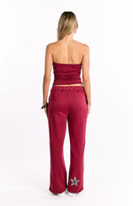 Dania Burgundy Leopard Star Track Pants Image