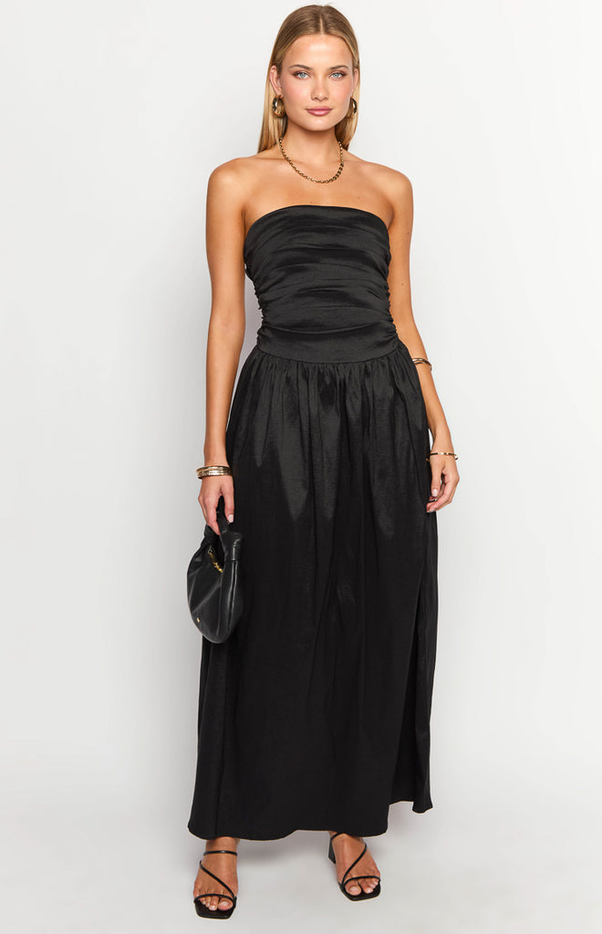 Keep My Promise Strapless Maxi Dress Black