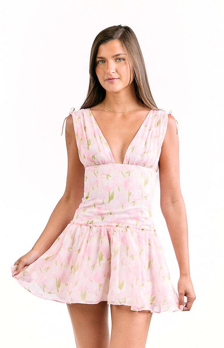 Effie Pink Floral Mini Dress Image