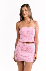 Eivissa Light Pink Beaded Mini Skirt Image
