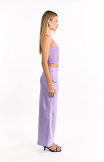 Elinor Lilac Satin Maxi Dress Image
