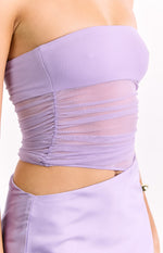 Elinor Lilac Satin Maxi Dress Image