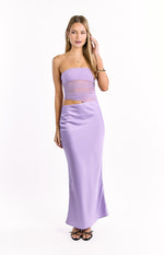 Elinor Lilac Satin Maxi Dress Image