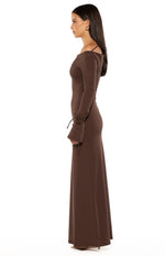 Elisha Chocolate Jersey Maxi Dress Image