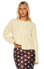 Ellia Butter Yellow Button Down Cardigan Image