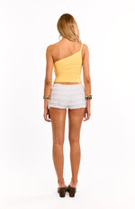 Elsey Yellow Ruched One Shoulder Top Image