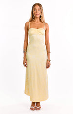 Ely Yellow Lace Maxi Formal Dress Image