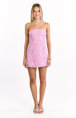 Eva Pink Sequin Strapless Mini Dress Image