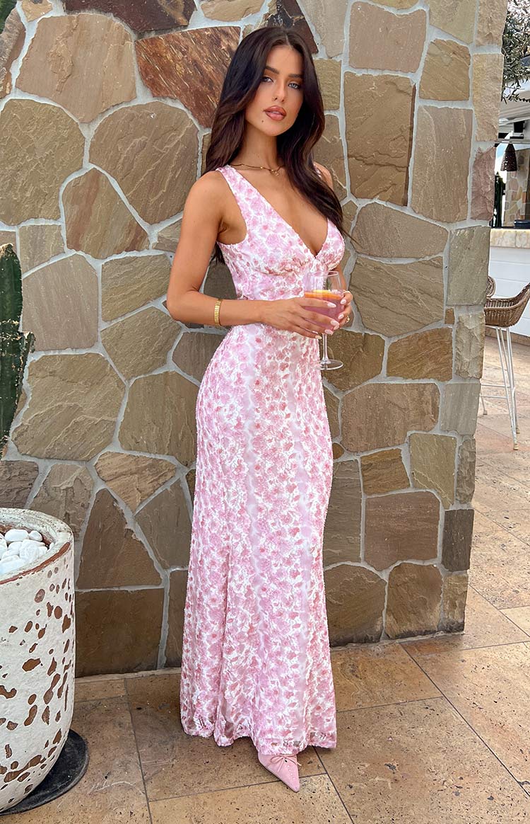 pink and white maxi dress Picnic Season Magnolia Boutique Arizona White Orchid Print Maxi