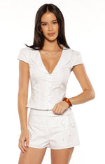 Floyd White Collar Top Image