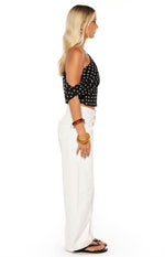 Freddie White Denim Barrel Leg Jeans Image