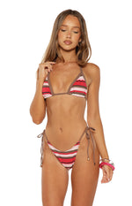 Freddie Pink Multi Stripe Tie Side Bikini Bottoms Image