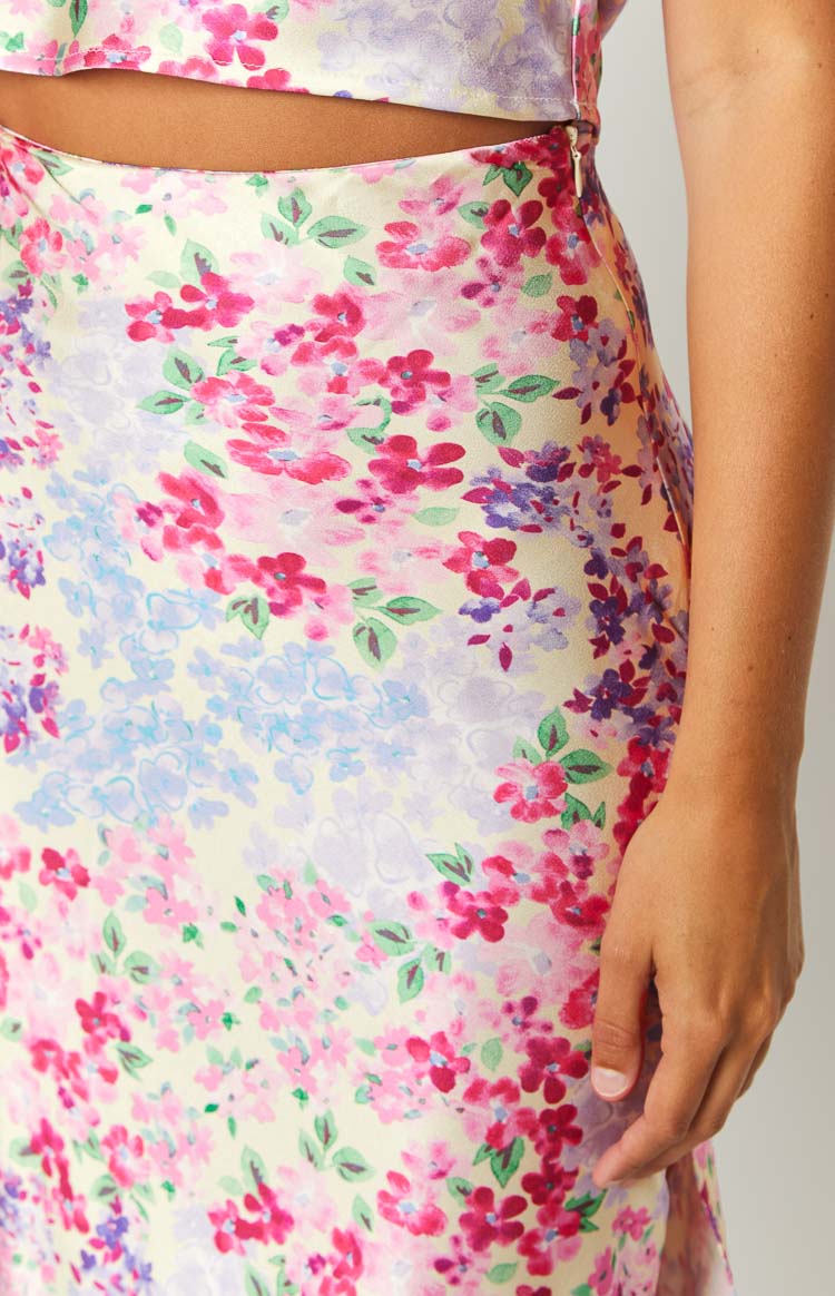 Genevieve Floral Print Maxi Skirt Image