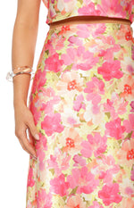 Genevieve Yellow Floral Pop Print Maxi Skirt Image