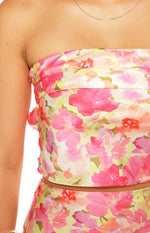 Genevieve Yellow Floral Pop Print Top Image