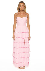 Georgie Pink Ruffle Maxi Dress Image