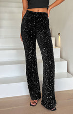 Glimmer Glimmer Black Sequin Pants Image