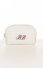 Glow Time White Embroidered Makeup Bag Image